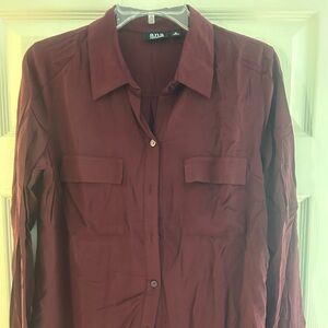 Button up blouse. Burgundy a.n.a brand